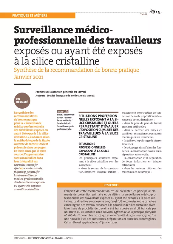 Surveillance médico-professionnelle des travailleurs